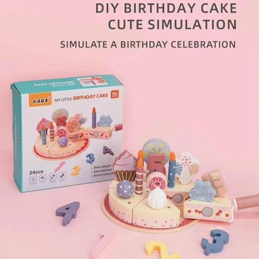 KABI My Little Birthday Cake – 24PCS Wooden Pretend Play Toy Set 🎂✨