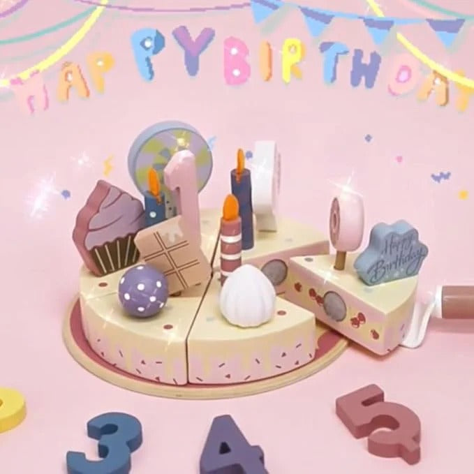 KABI My Little Birthday Cake – 24PCS Wooden Pretend Play Toy Set 🎂✨
