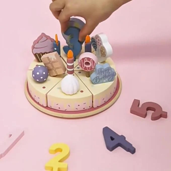KABI My Little Birthday Cake – 24PCS Wooden Pretend Play Toy Set 🎂✨
