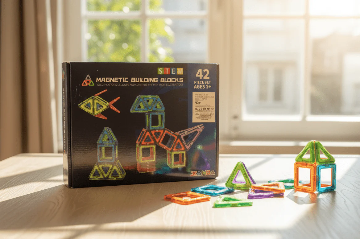 STEM Magnetic Building Blocks Set – 42 Pieces for Kids 🧲✨