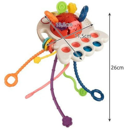 Baby Pull String Sensory Toy – 4-in-1 Montessori Activity Toy for Toddlers 👶🌈